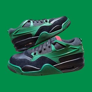 🚻 6.5Y — Air Jordan 4 RM 2024 GS FQ7938-003 [BLACK/GORGE GREEN–UNIVERSITY RED]